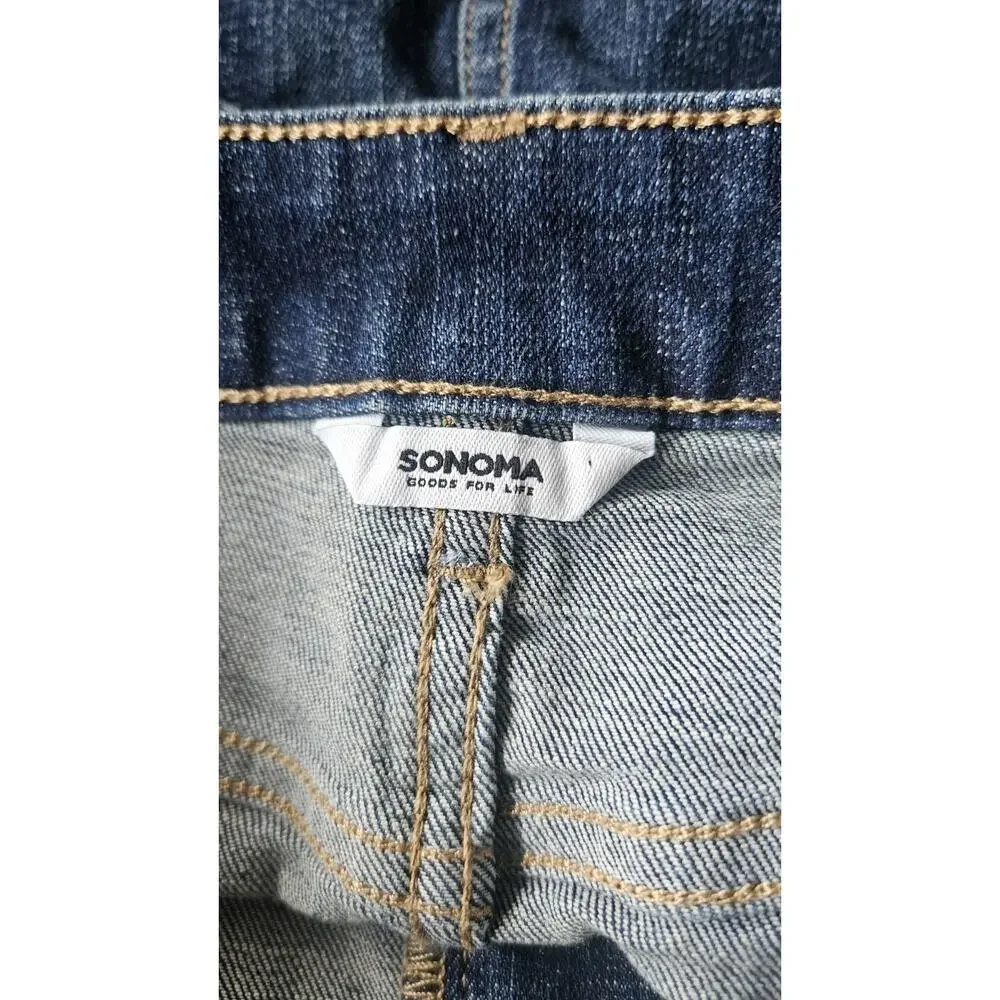 Sonoma Skirt Size 10 Denim Jean Med Wash Unlined Povkets